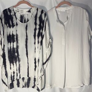 CAbi Black and White Women's Blouse Set